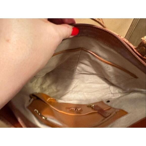 Brahmin Tuscan Collection Cognac Croc Leather Combo Asher Tote Shoulder Bag - Picture 16 of 16